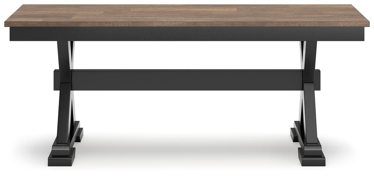 Wildenauer Brown/Black Dining Table and 2 Chairs and Bench by Ashley at Eve Furniture