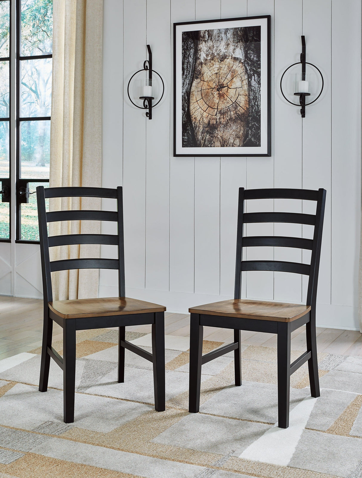 Wildenauer Brown/Black Dining Table and 2 Chairs and Bench by Ashley at Eve Furniture