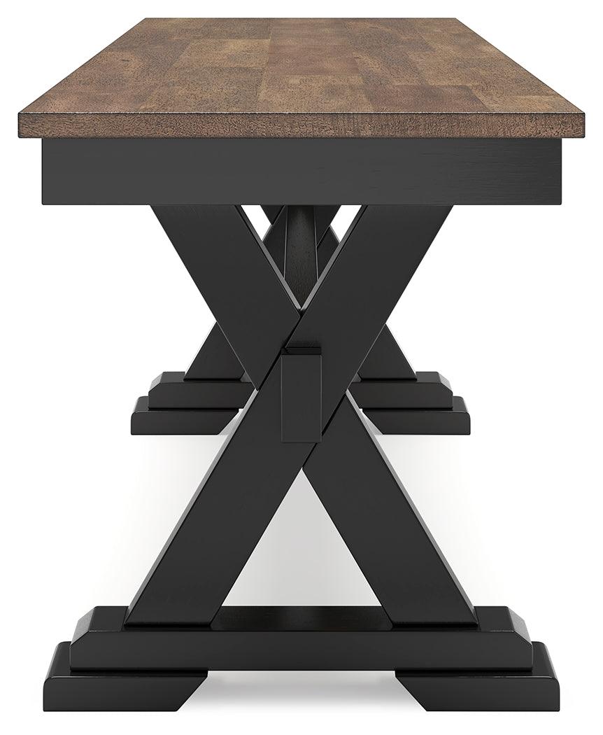 Wildenauer Brown/Black Dining Table and 2 Chairs and Bench by Ashley at Eve Furniture