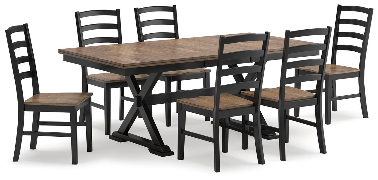 Wildenauer Brown/Black Dining Table and 6 Chairs by Ashley at Eve Furniture
