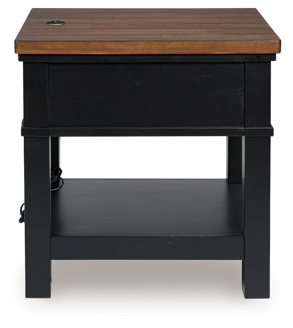 Wildenauer Brown/Black End Table by Ashley at Eve Furniture