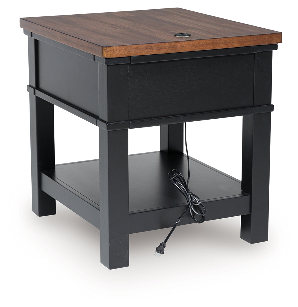 Wildenauer Brown/Black End Table by Ashley at Eve Furniture