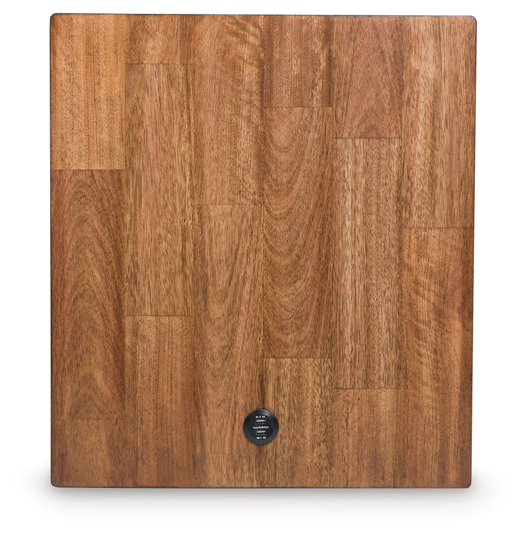 Wildenauer Brown/Black End Table by Ashley at Eve Furniture