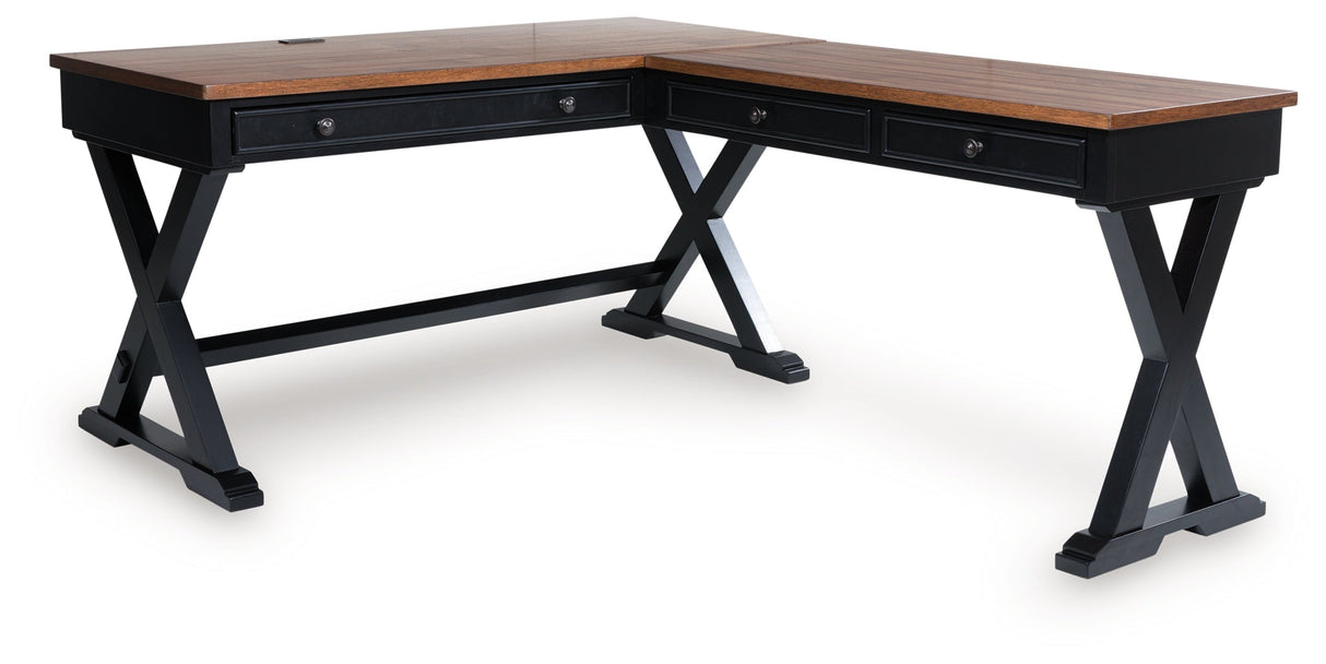 Wildenauer Brown/Black Home Office Desk by Ashley at Eve Furniture