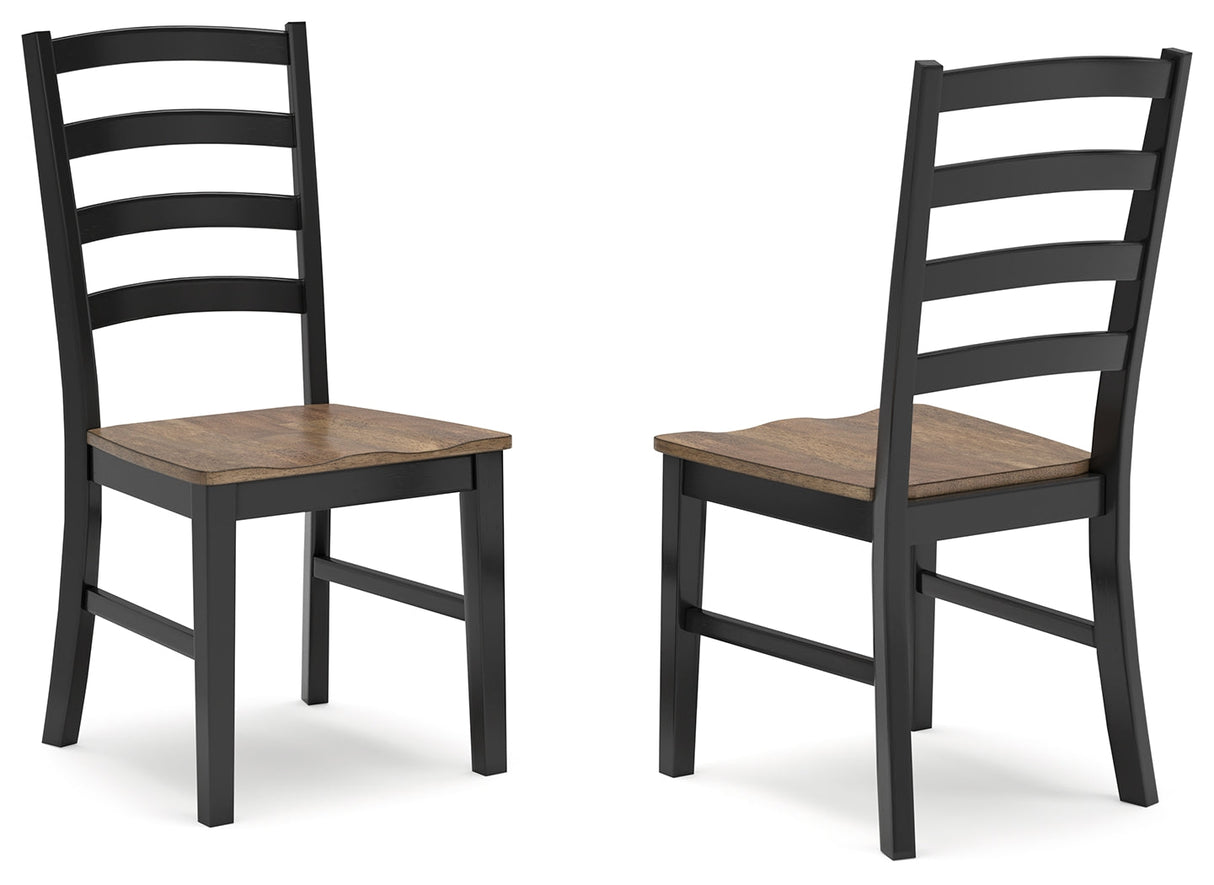 Wildenauer Dining Table and 6 Chairs and Bench in Brown/Black by Ashley at Eve Furniture