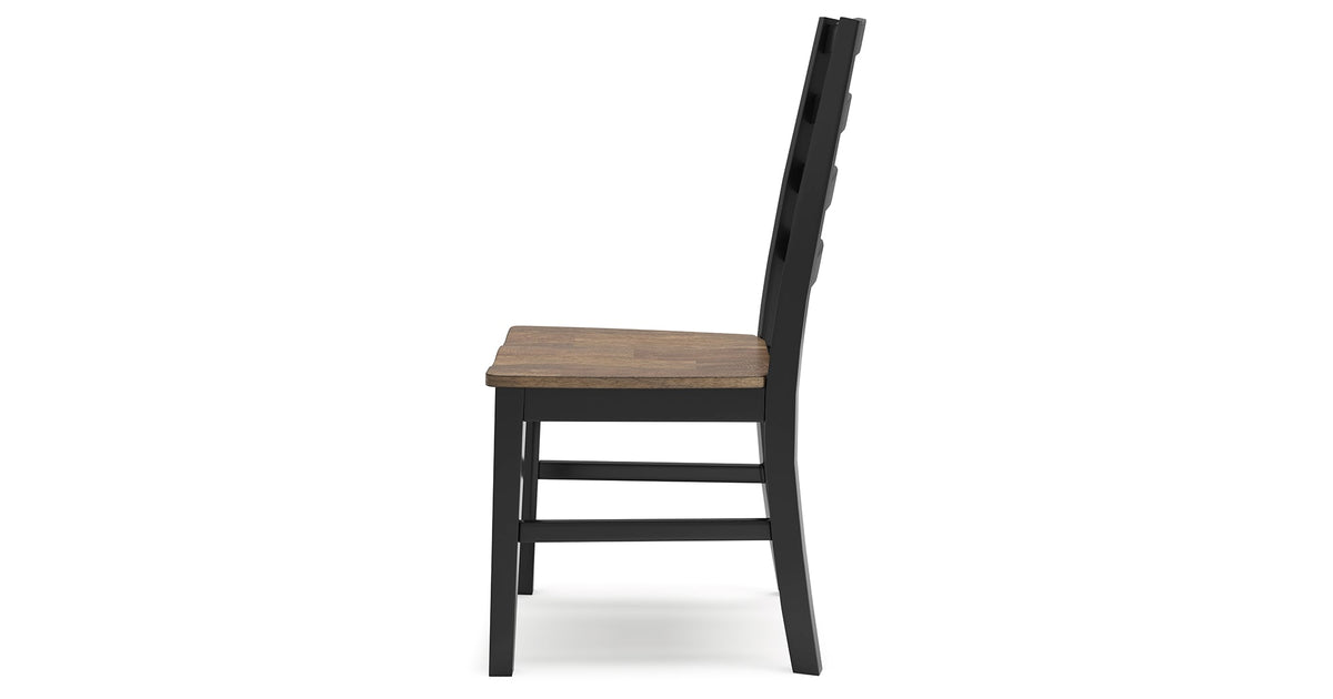 Wildenauer Dining Table and 6 Chairs and Bench in Brown/Black by Ashley at Eve Furniture