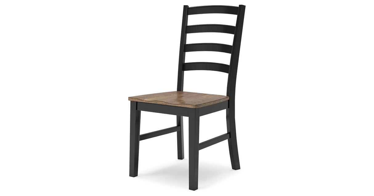 Wildenauer Dining Table and 6 Chairs and Bench in Brown/Black by Ashley at Eve Furniture