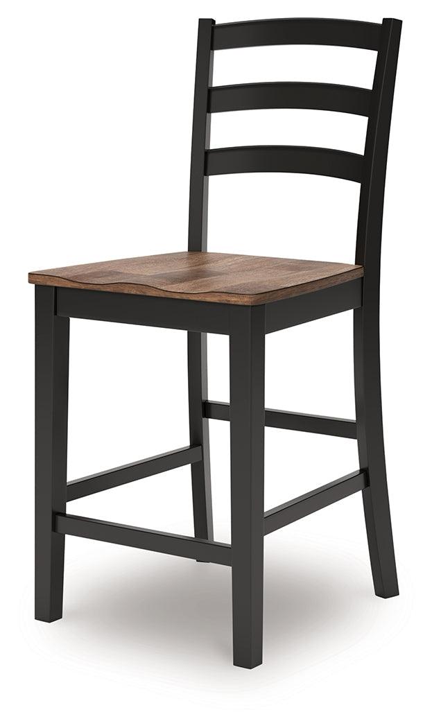 Wildenauer Brown/Black Counter Height Barstool, Set of 2 by Ashley at Eve Furniture
