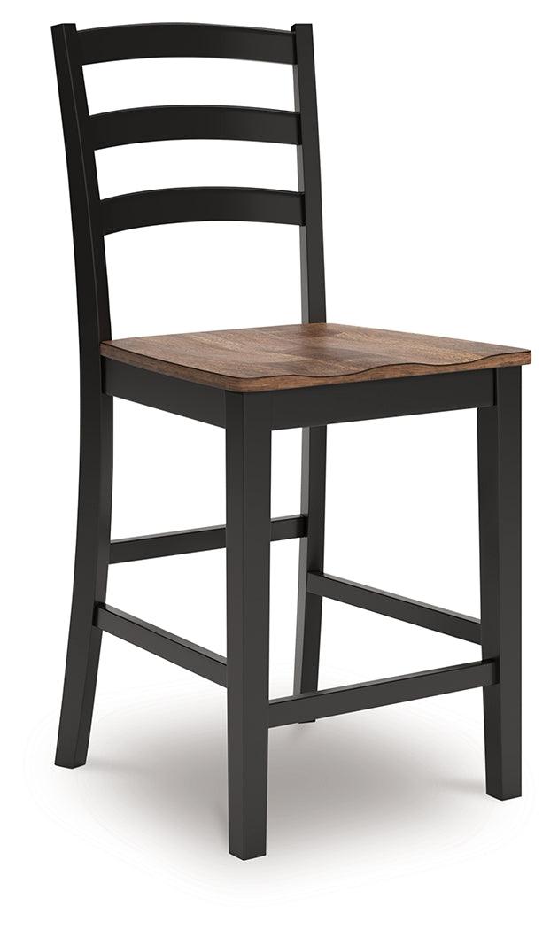 Wildenauer Brown/Black Counter Height Barstool, Set of 2 by Ashley at Eve Furniture
