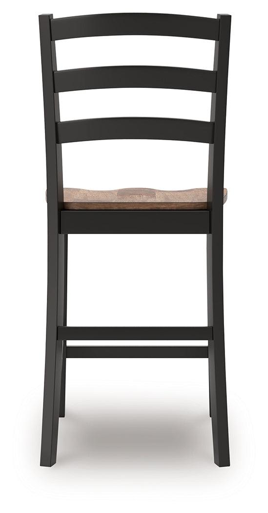 Wildenauer Brown/Black Counter Height Barstool, Set of 2 by Ashley at Eve Furniture