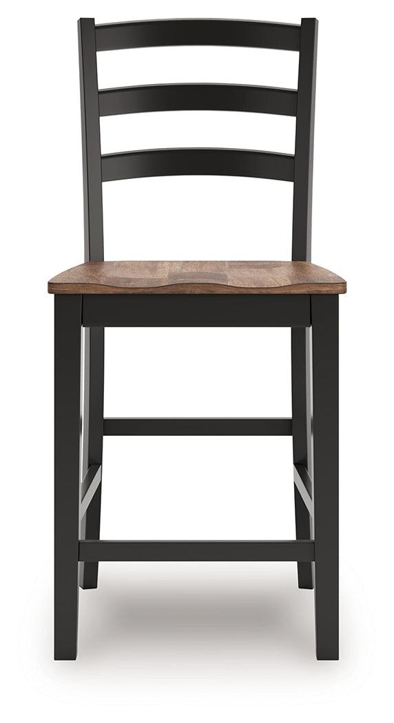 Wildenauer Brown/Black Counter Height Barstool, Set of 2 by Ashley at Eve Furniture