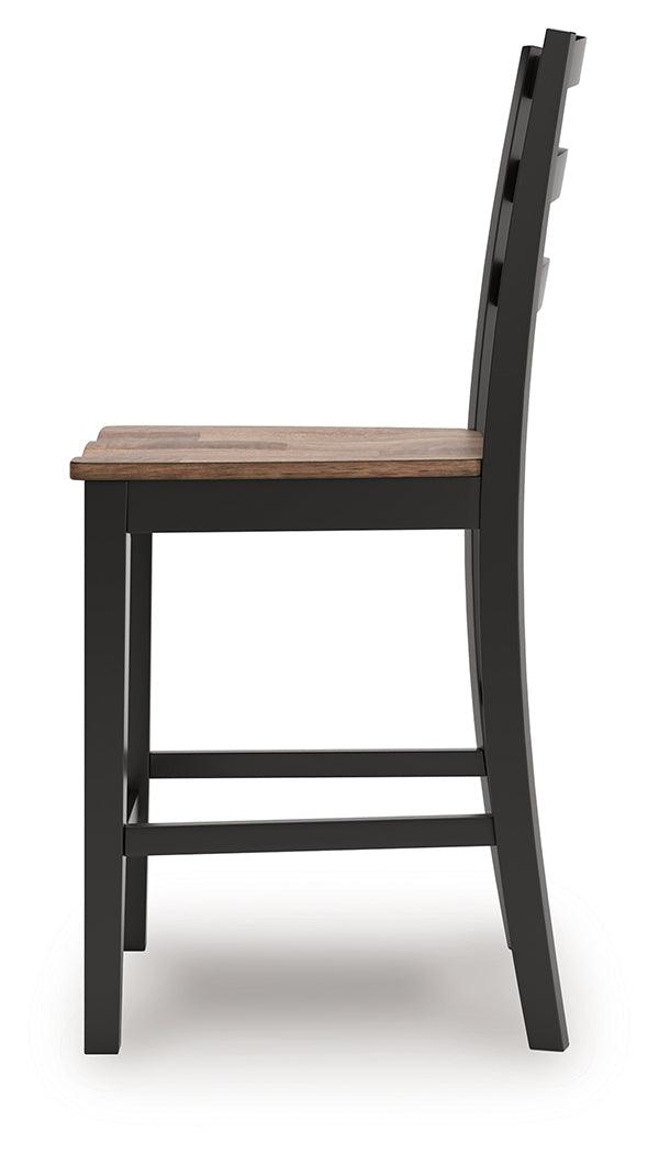 Wildenauer Brown/Black Counter Height Barstool, Set of 2 by Ashley at Eve Furniture