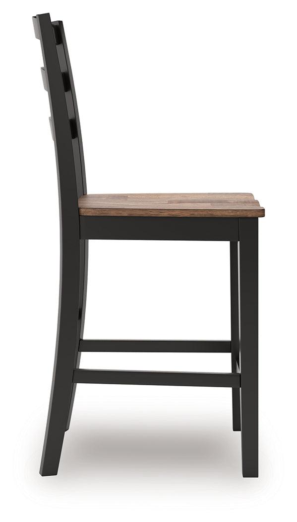 Wildenauer Brown/Black Counter Height Barstool, Set of 2 by Ashley at Eve Furniture