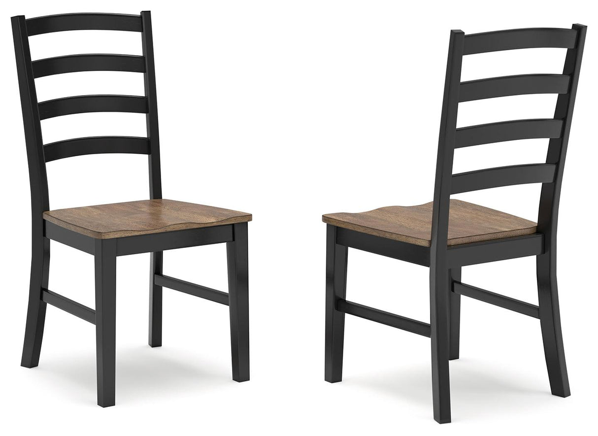 Wildenauer Brown/Black Dining Chair, Set of 2 by Ashley at Eve Furniture