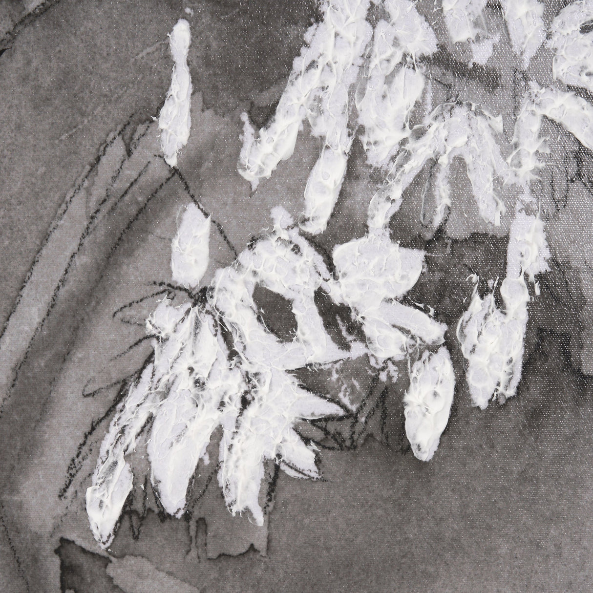 Wildflowers I Charcoal by Mercana Studio a Hand Embellished Textured Framed Art Print by Mercana at Eve Furniture