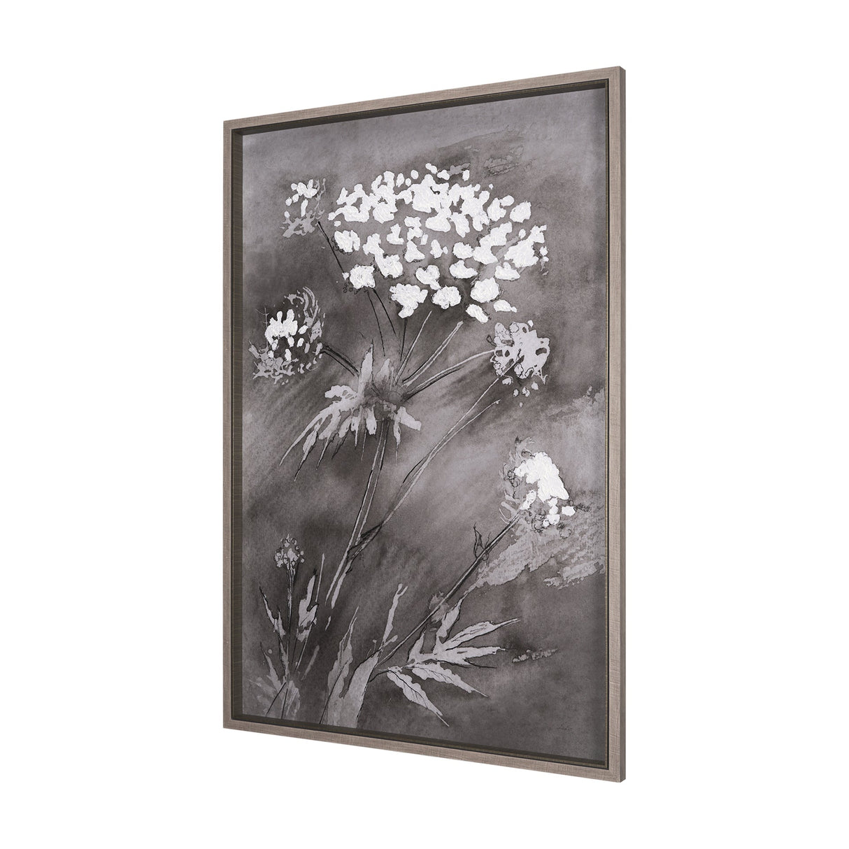 Wildflowers II Charcoal by Mercana Studio a Hand Embellished Textured Framed Art Print by Mercana at Eve Furniture