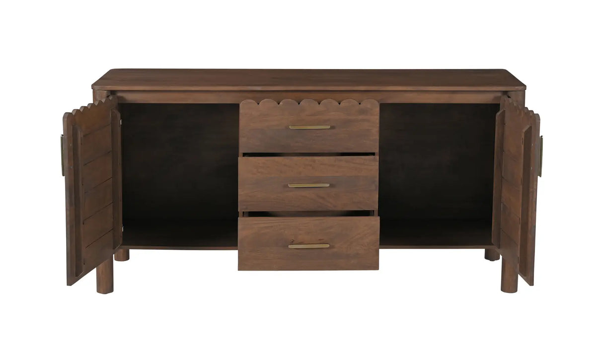 Wiley 3 Drawer Sideboard Vintage Brown by Moe's Home at Eve Furniture