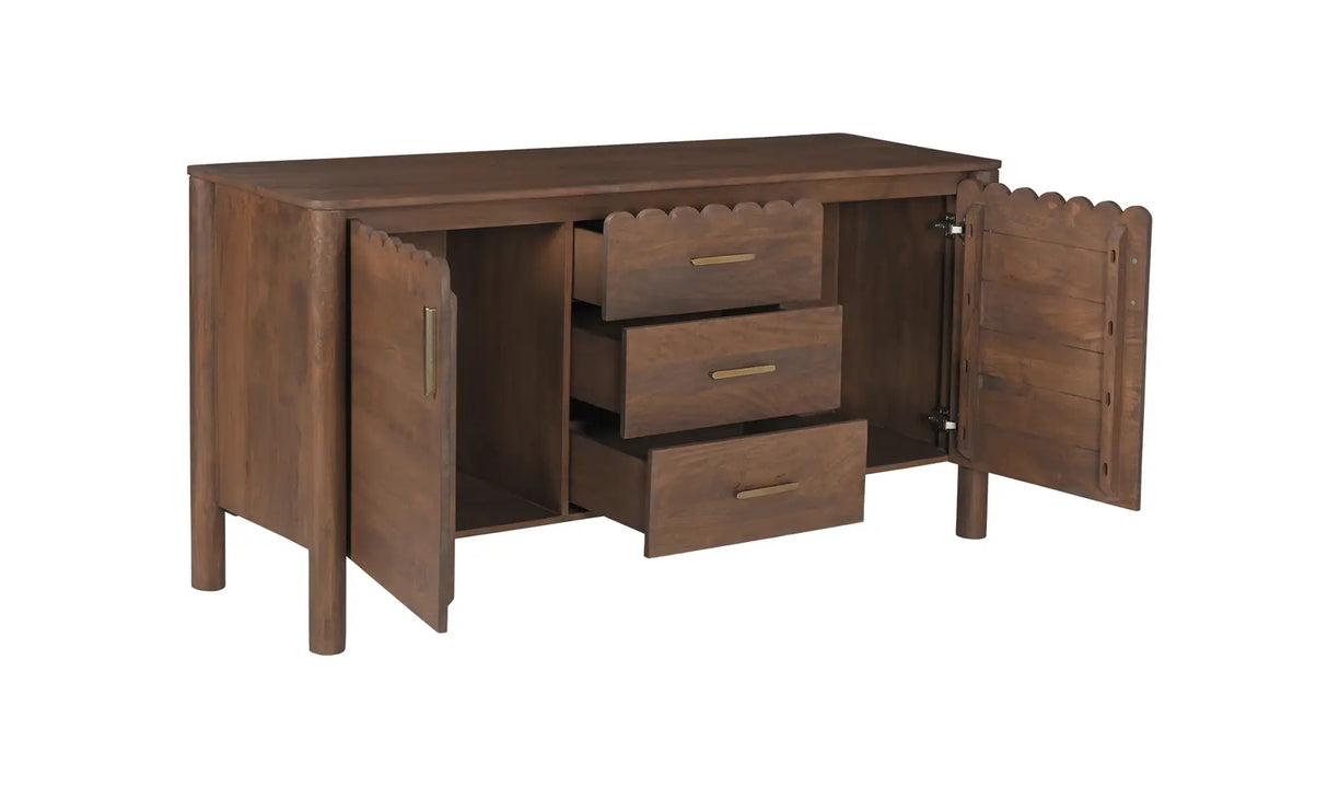Wiley 3 Drawer Sideboard Vintage Brown by Moe's Home at Eve Furniture