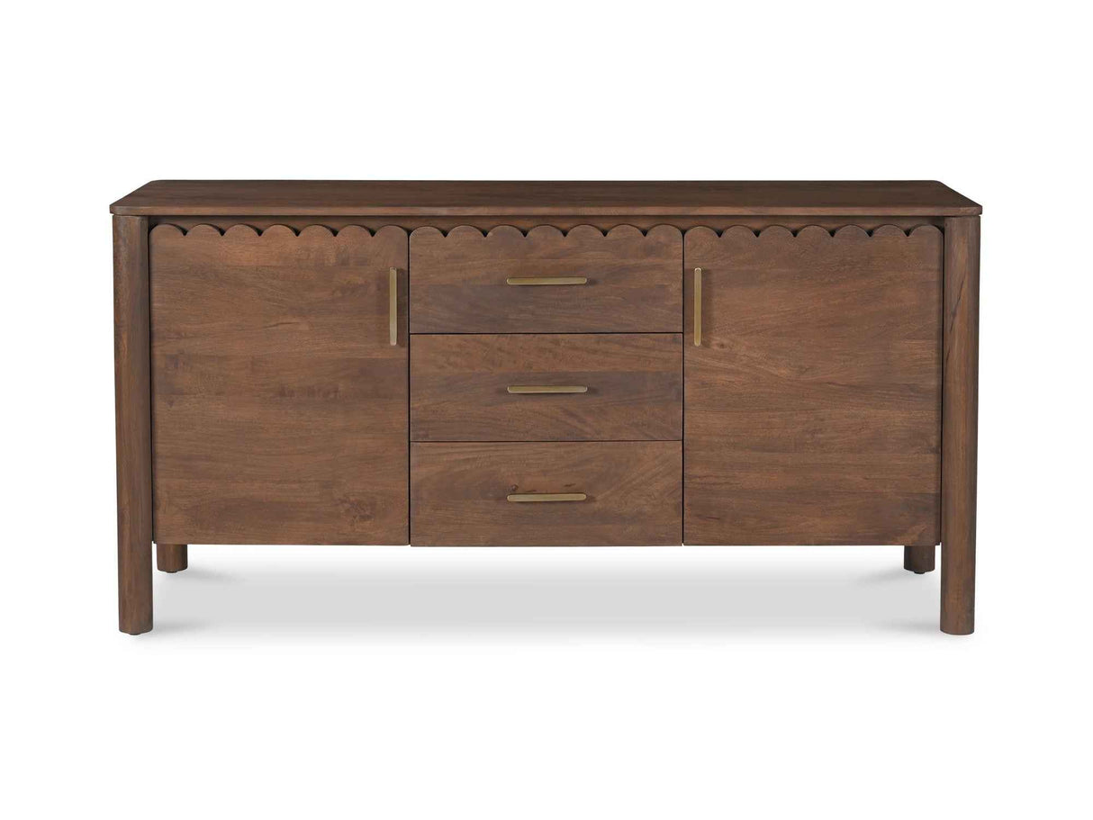 Wiley Vintage Brown 3 Drawer Sideboard by Moe's Home at Eve Furniture