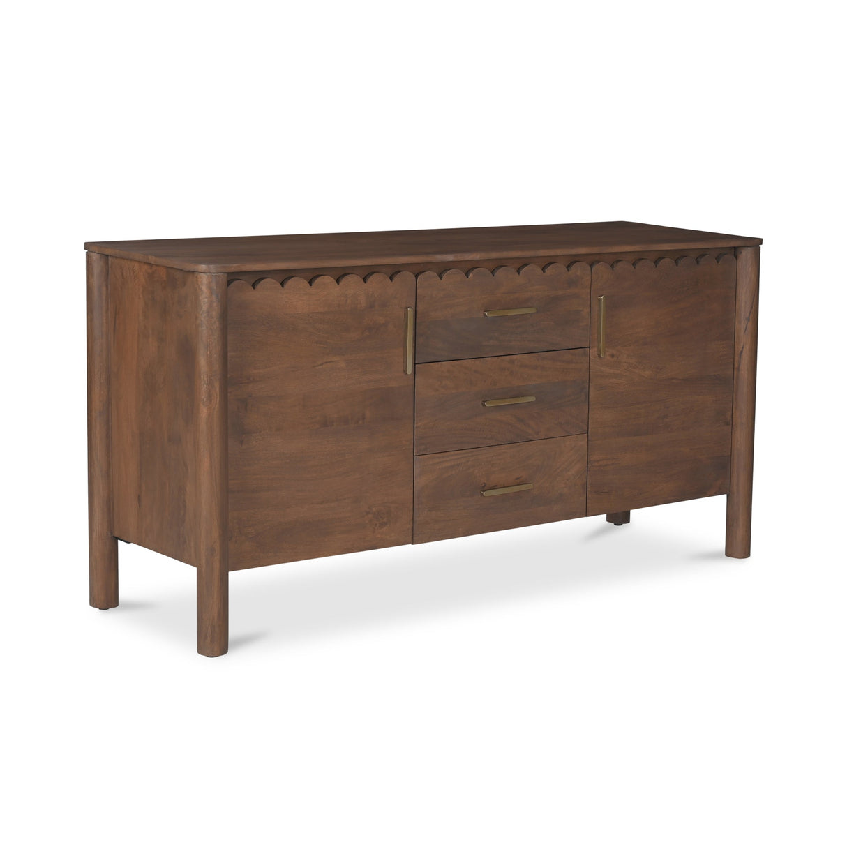 Wiley Vintage Brown 3 Drawer Sideboard by Moe's Home at Eve Furniture