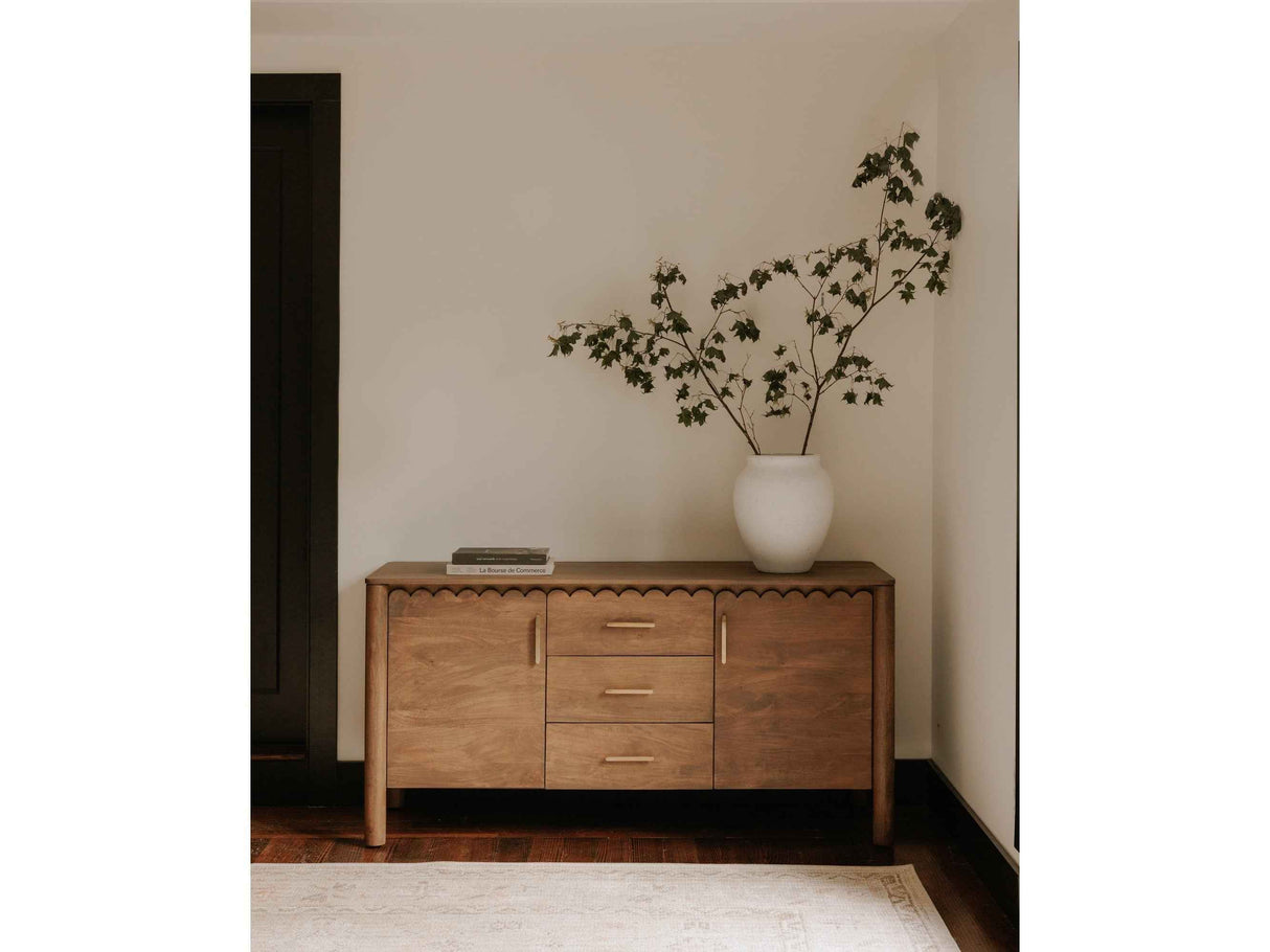 Wiley Vintage Brown 3 Drawer Sideboard by Moe's Home at Eve Furniture