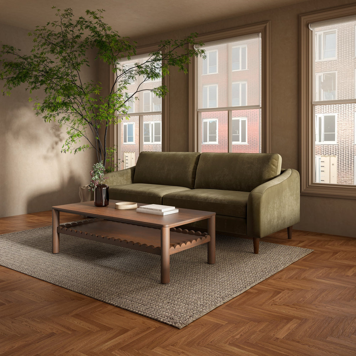 Wiley Vintage Brown Coffee Table by Moe's Home at Eve Furniture