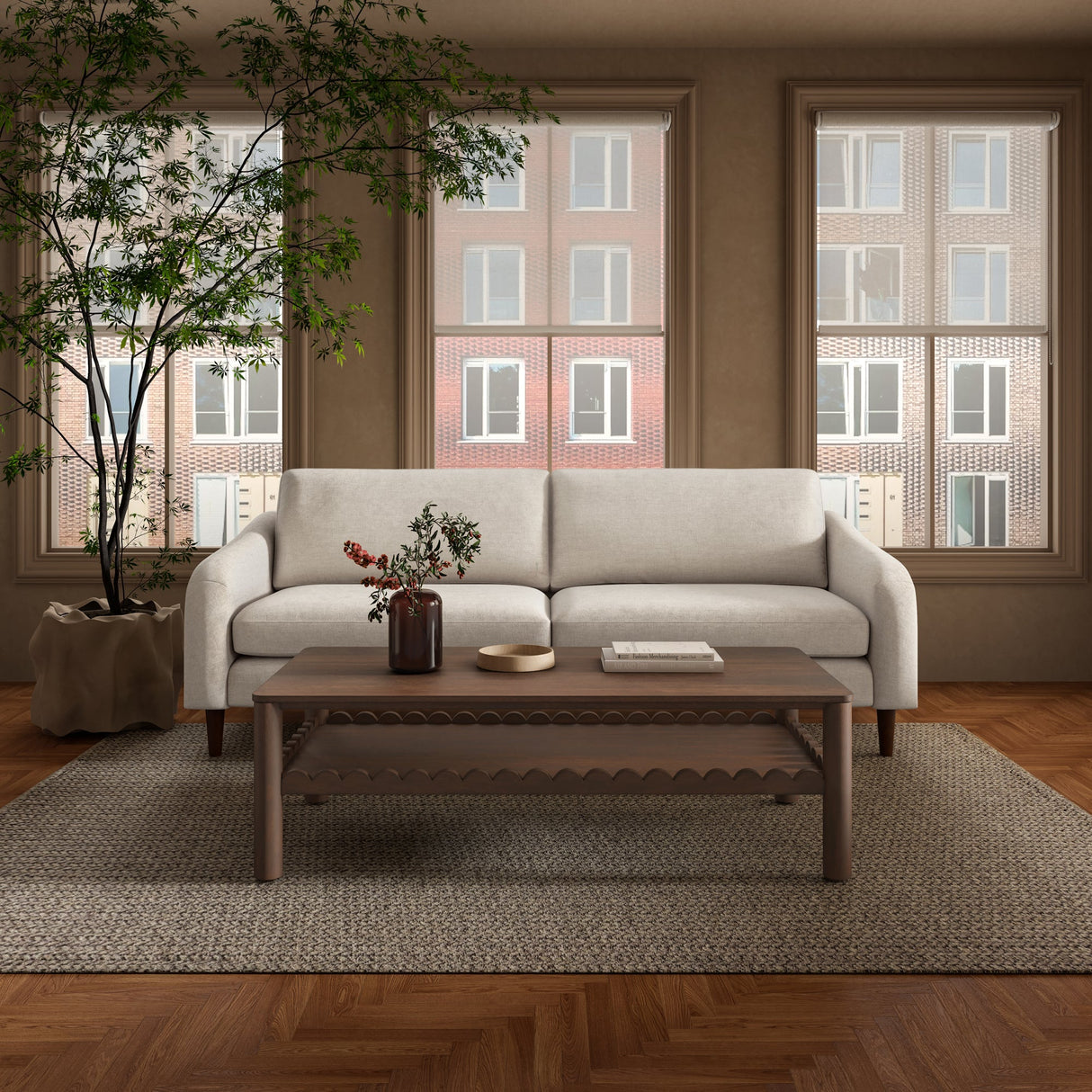 Wiley Vintage Brown Coffee Table by Moe's Home at Eve Furniture