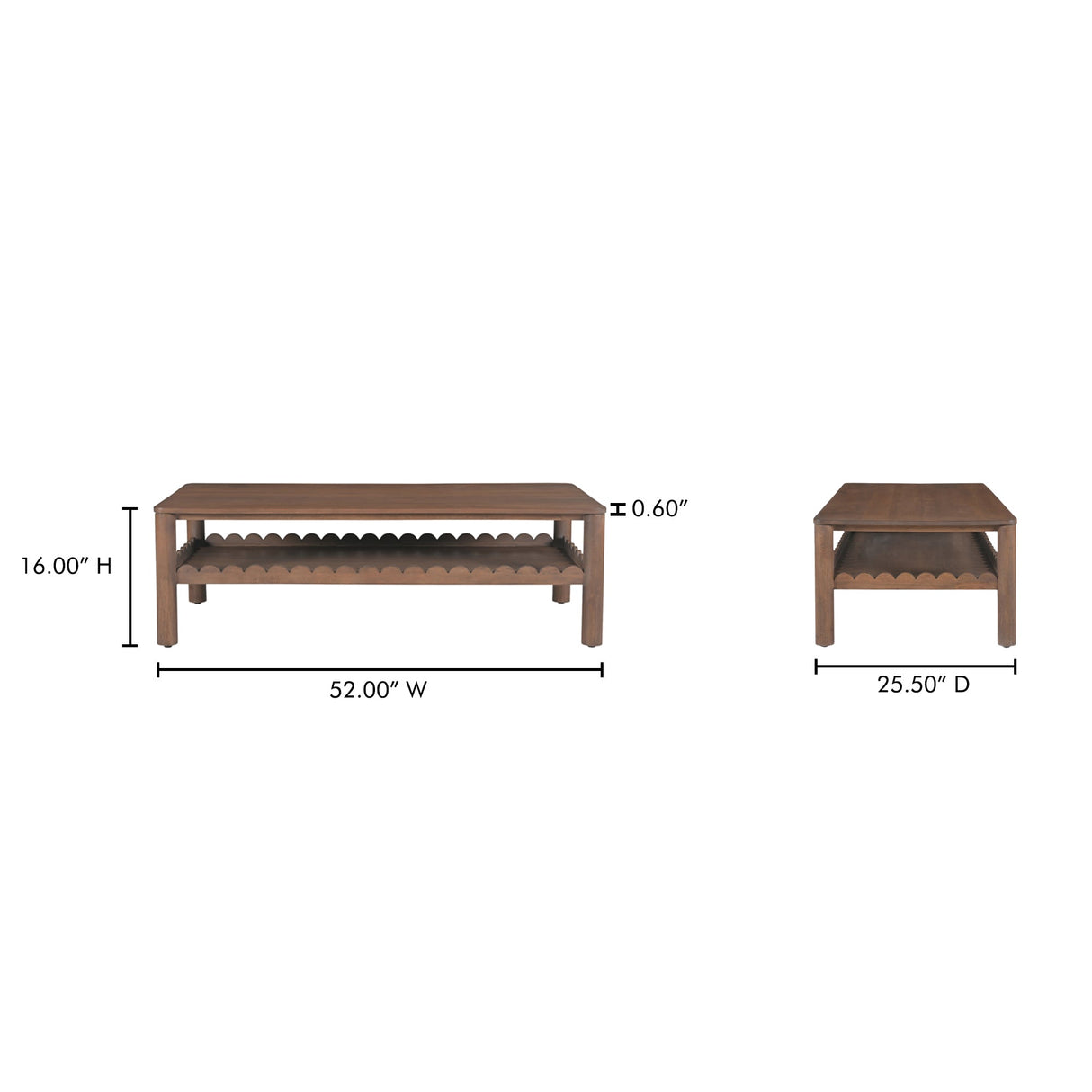 Wiley Vintage Brown Coffee Table by Moe's Home at Eve Furniture