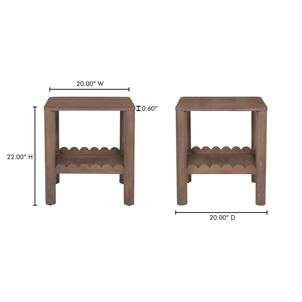 Wiley Vintage Brown Side Table by Moe's Home at Eve Furniture