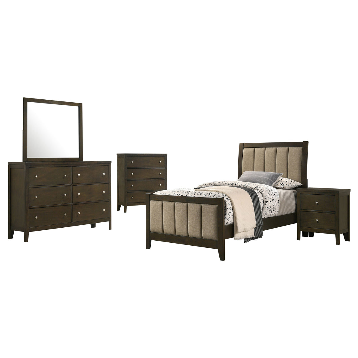 Wilkes Dark Cocoa 5-Piece Twin Bedroom Set by Coaster at Eve Furniture