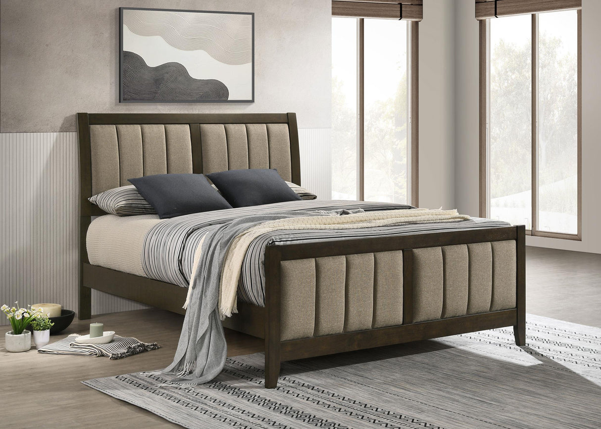 Wilkes Dark Cocoa Upholstered Queen Bed by Coaster at Eve Furniture