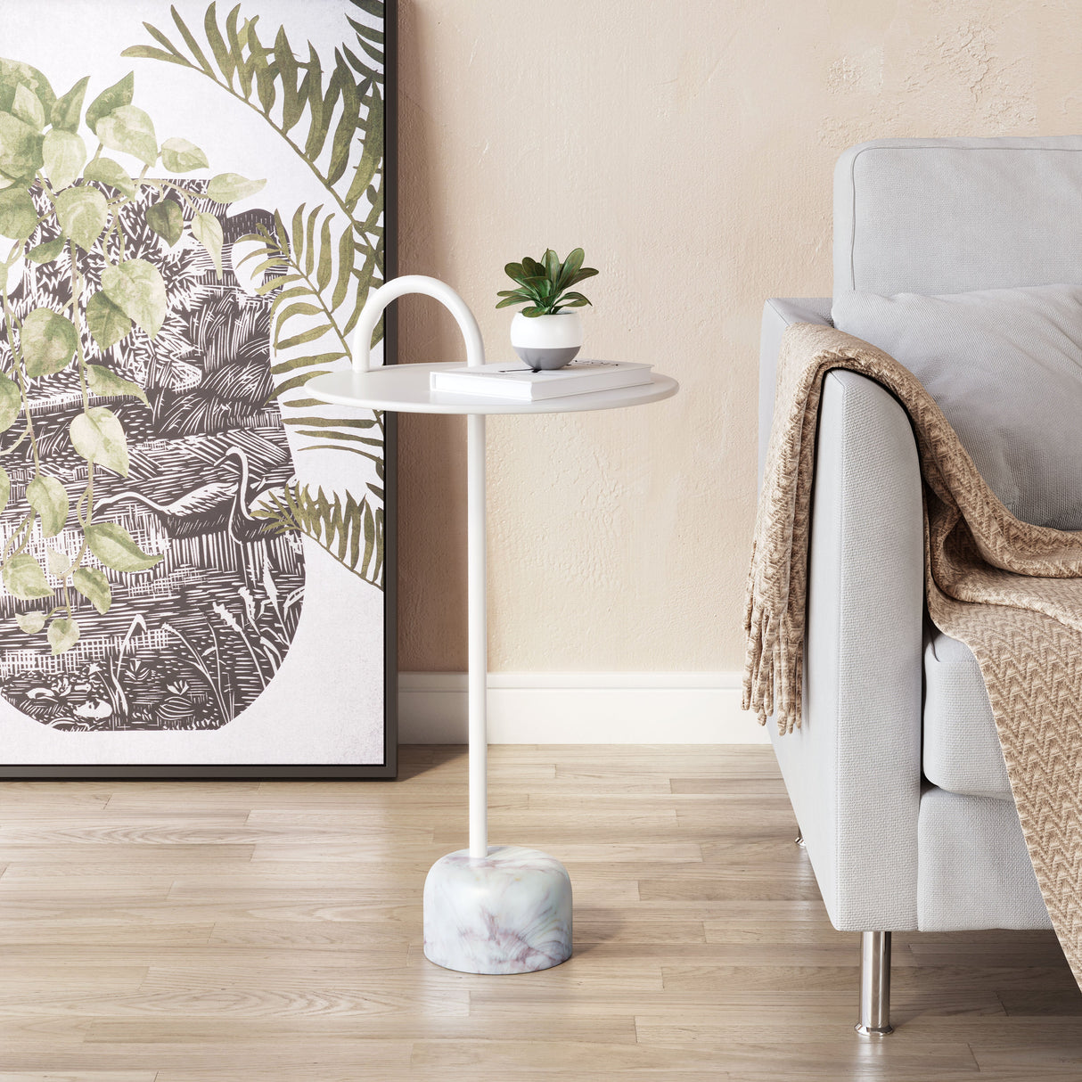 Will White Side Table by Zuomod at Eve Furniture