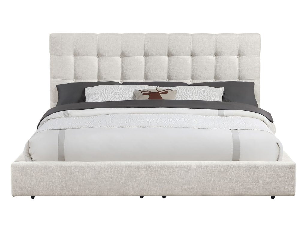Willa Warm Ivory King Upholstered Bed by Steve Silver at Eve Furniture