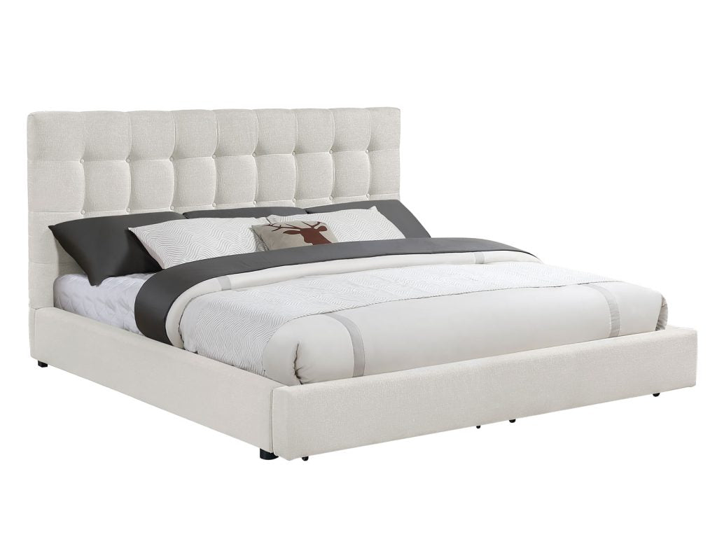 Willa Warm Ivory King Upholstered Bed by Steve Silver at Eve Furniture