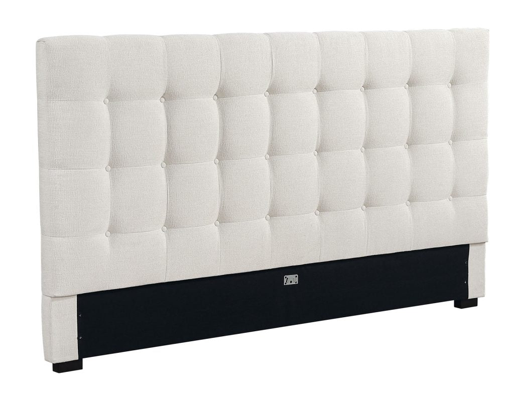 Willa Warm Ivory King Upholstered Bed by Steve Silver at Eve Furniture