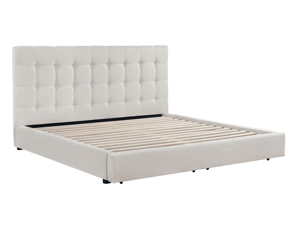 Willa Warm Ivory King Upholstered Bed by Steve Silver at Eve Furniture