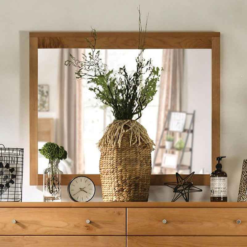 Willamette Light Oak Mirror by Furniture of America at Eve Furniture