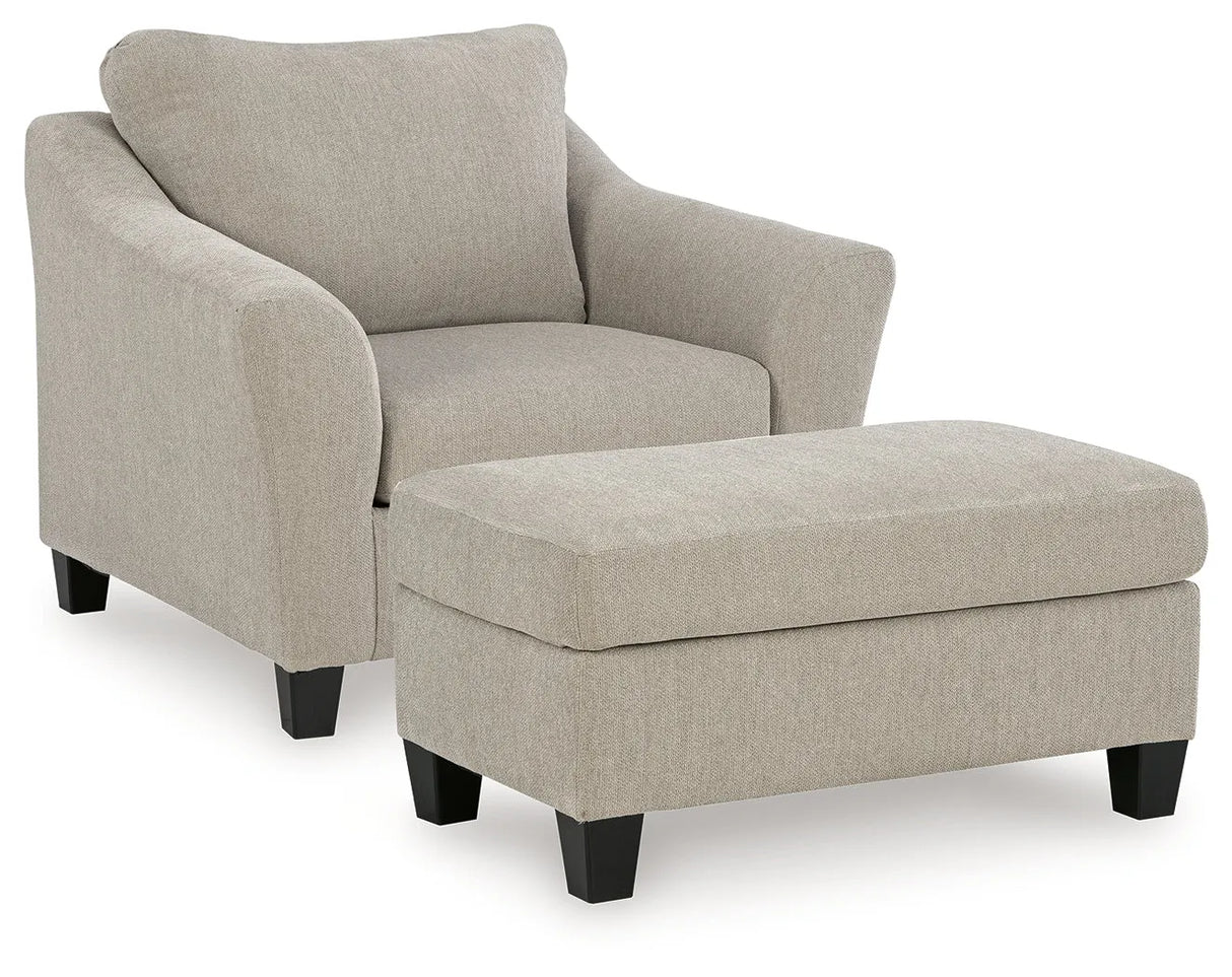 Willarae Oversized Oversized Taupe Chair and Ottoman by Ashley at Eve Furniture