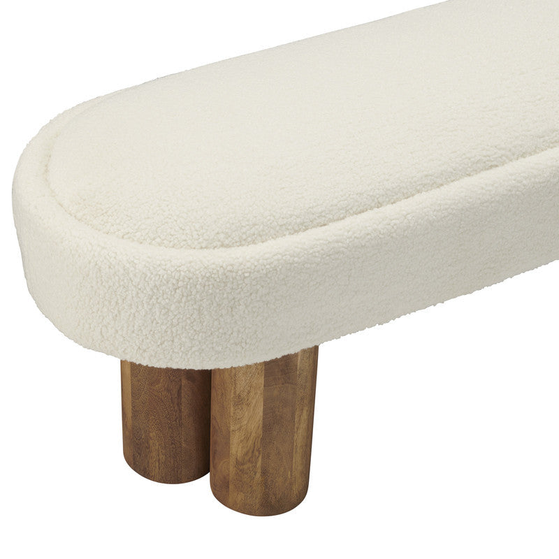 Willow Brown/Cream Bench by Crestview at Eve Furniture