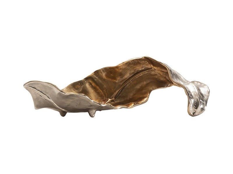 Willow Gold Larger Two-Toned Leaf 1 Sculptural by Crestview at Eve Furniture