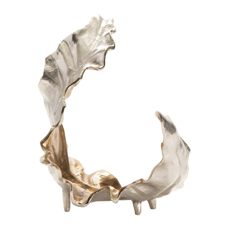 Willow Gold Medium Two-Toned Leaf 1 Sculptural by Crestview at Eve Furniture