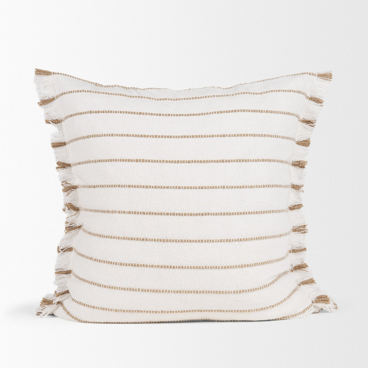 Willow 20x20 Square Cream w/ Camel Stripes Decorative Pillow Cover by Mercana at Eve Furniture