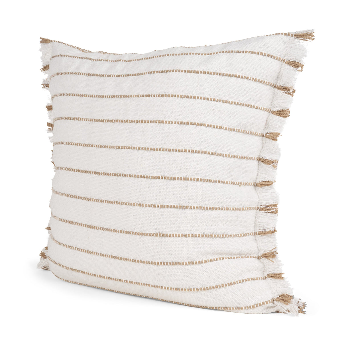 Willow 20x20 Square Cream w/ Camel Stripes Decorative Pillow Cover by Mercana at Eve Furniture