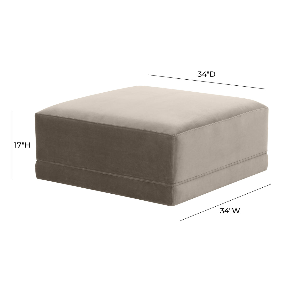 Willow Velvet Modular Ottoman by TOV Furniture at Eve Furniture
