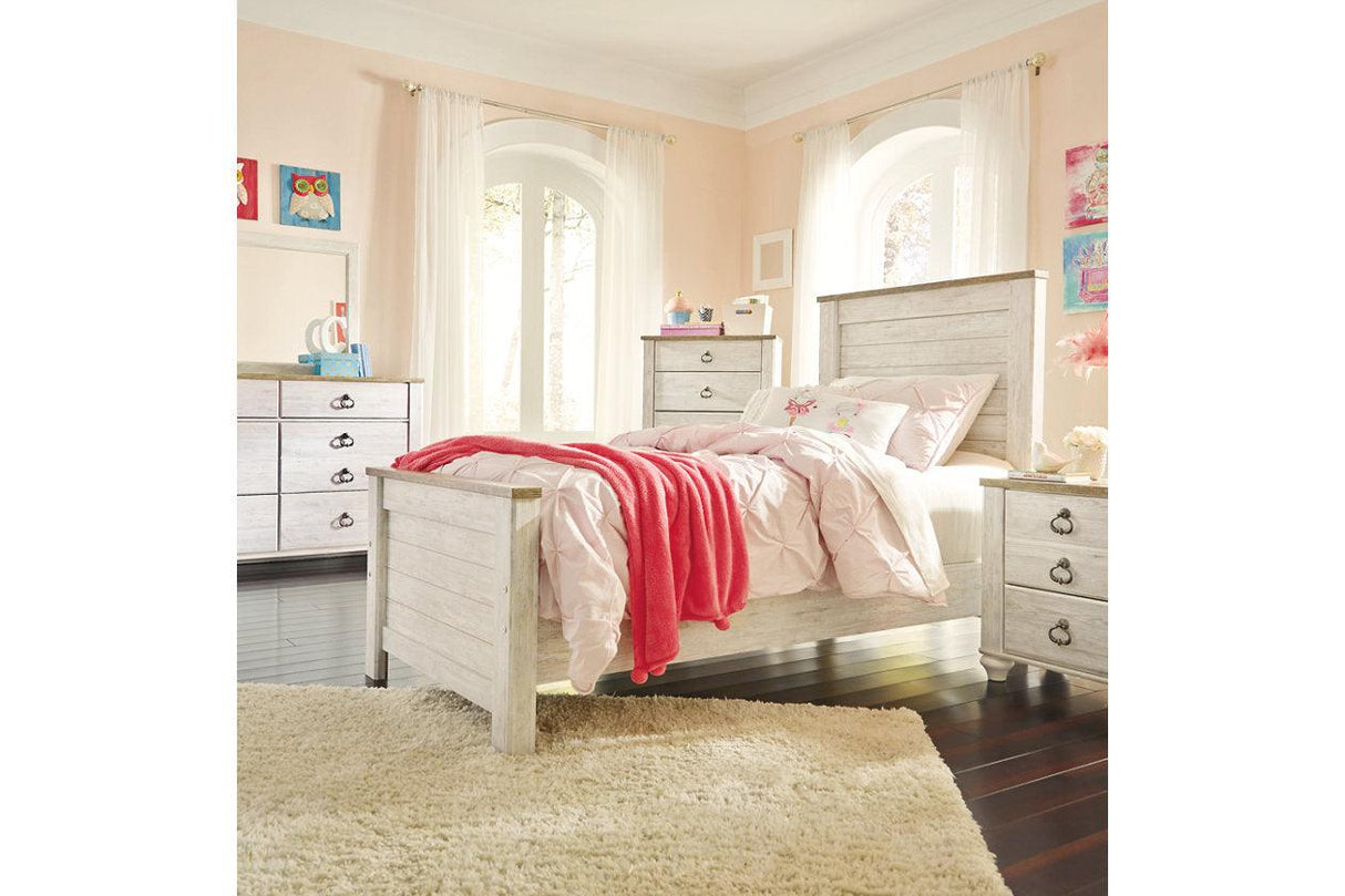 Willowton Whitewash Full Panel Bed by Ashley at Eve Furniture