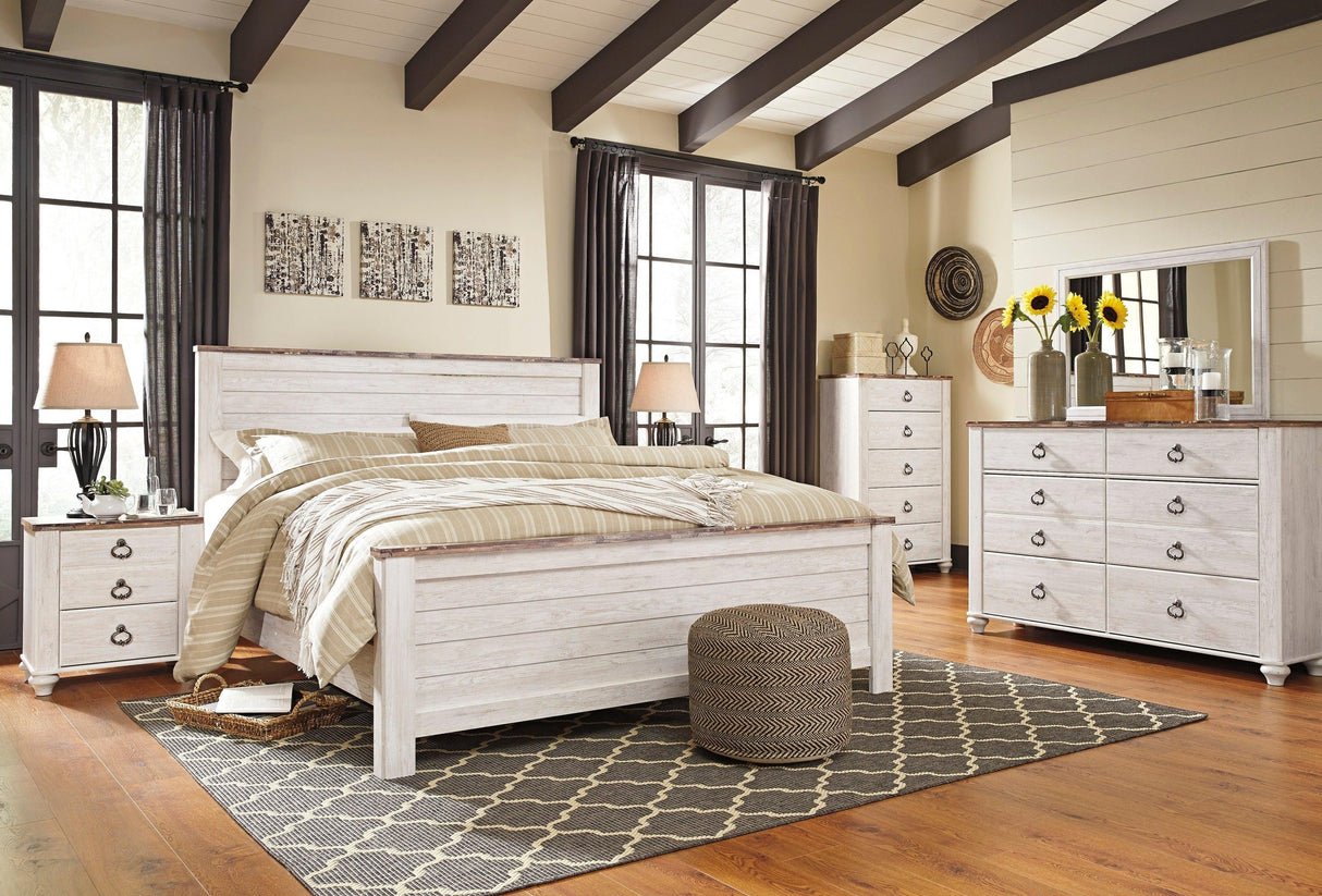 Willowton Whitewash Panel Bedroom Set by Ashley at Eve Furniture