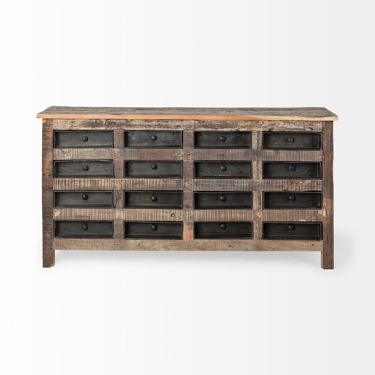 Wilton I Reclaimed Wood and Metal 16 Drawer Sideboard by Mercana at Eve Furniture