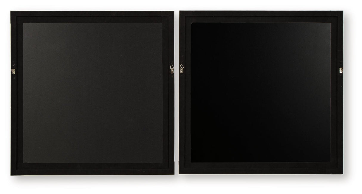 Winbrook Gray/Tan/Gold Finish Wall Art Set (Set of 2) by Ashley at Eve Furniture