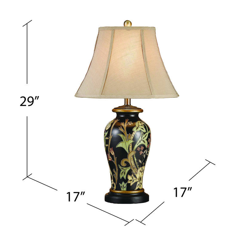 Windham Black Hand Painted Ceramic Table Lamp (Set of 2) by Crestview at Eve Furniture