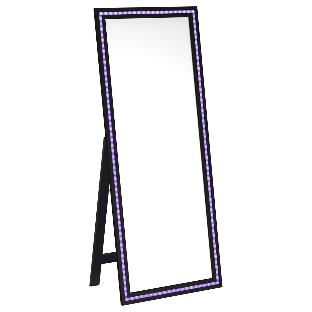 Windrose Black Full Length Floor Standing Tempered Mirror with LED Lighting by Coaster at Eve Furniture